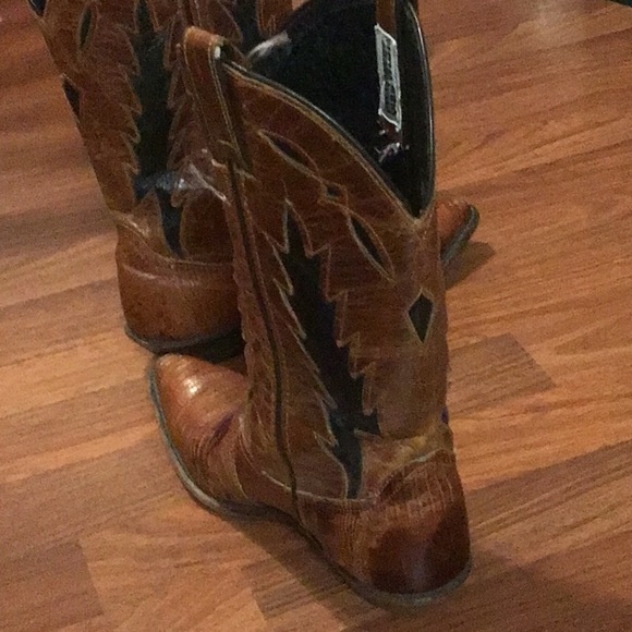 Vintage snakeskin leather cowboy boots high Sz 7.5 M - Picture 7 of 16